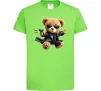 Дитяча футболка Ведмедик з пістолетом Лаймовий фото