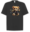 Футболка Оверсайз Ведмедик з пістолетом Чорний фото