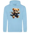 Мужская толстовка (худи) Ведмедик з пістолетом Голубой фото