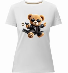 Жіноча преміум футболка Ведмедик з пістолетом