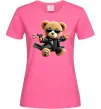 Женская футболка Ведмедик з пістолетом Ярко-розовый фото