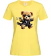 Женская футболка Ведмедик з пістолетом Лимонный фото