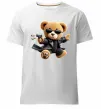 Чоловіча преміум футболка Ведмедик з пістолетом Білий фото