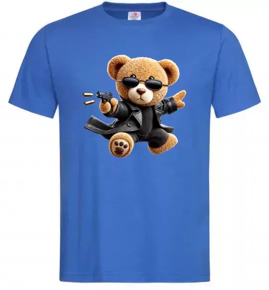 Чоловіча футболка Ведмедик з пістолетом Яскраво-синій фото