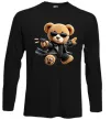 Лонгслив Ведмедик з пістолетом Черный фото