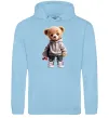 Мужская толстовка (худи) Ведмедик зі скейтбордом Голубой фото