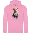 Женская толстовка (худи) Ведмедик зі скейтбордом Розовый фото
