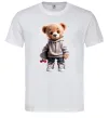 Чоловіча футболка Ведмедик зі скейтбордом Білий фото
