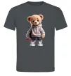 Чоловіча футболка Ведмедик зі скейтбордом Графіт фото