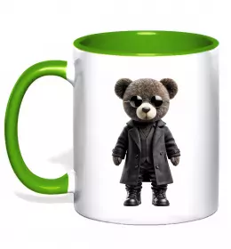 Чашка с цветной ручкой Relaxed bear Красный фото