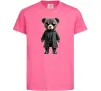 Детская футболка Ведмедик в плащі Ярко-розовый фото