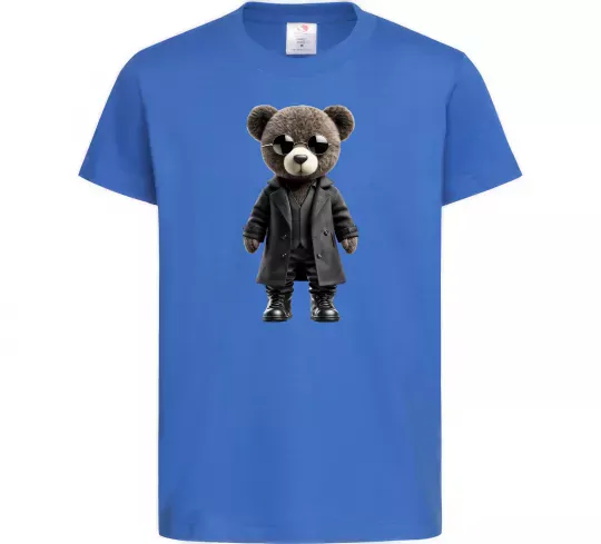 Детская футболка Ведмедик в плащі Ярко-синий фото