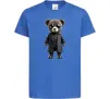 Детская футболка Ведмедик в плащі Ярко-синий фото