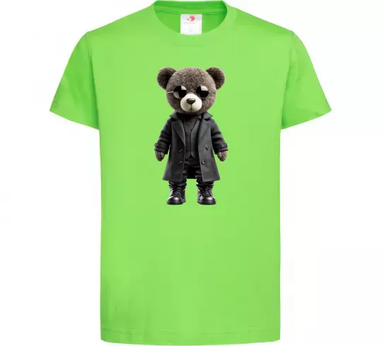Детская футболка Ведмедик в плащі Лаймовый фото
