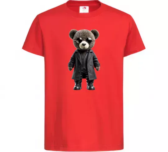 Детская футболка Ведмедик в плащі Красный фото