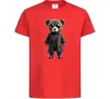 Детская футболка Ведмедик в плащі Красный фото