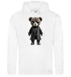 Чоловіча толстовка (худі) Ведмедик в плащі Білий фото
