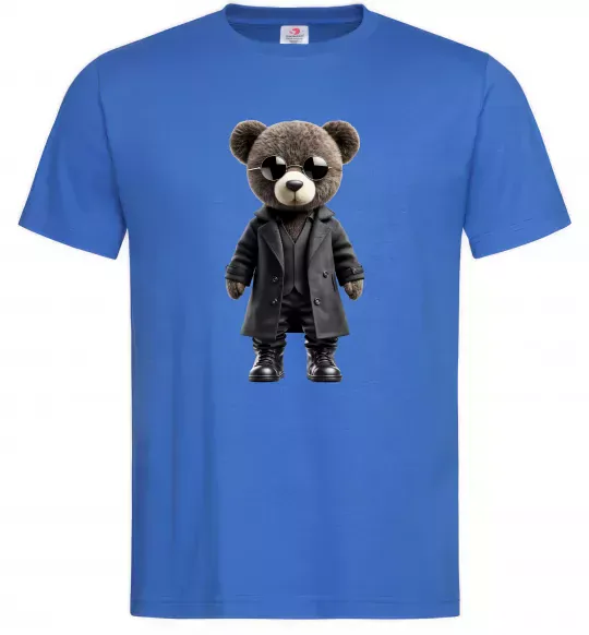 Чоловіча футболка Ведмедик в плащі Яскраво-синій фото