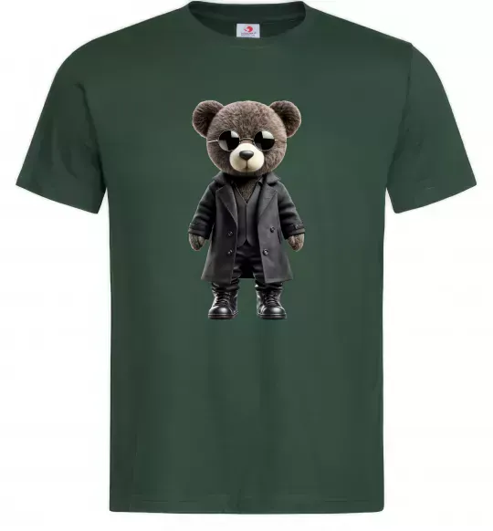 Чоловіча футболка Ведмедик в плащі Темно-зелений фото