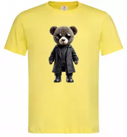 Мужская футболка Ведмедик в плащі Лимонный фото