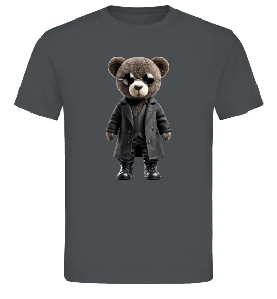 Чоловіча футболка Ведмедик в плащі Графіт фото