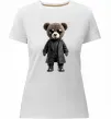 Жіноча преміум футболка Ведмедик в плащі Білий фото