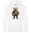 Мужская толстовка (худи) Ведмедик з квітами Белый Мужская толстовка (худи) Ведмедик з квітами Белый фото