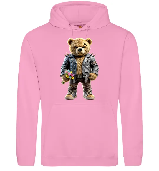 Жіноча толстовка (худі) Ведмедик з квітами Рожевий фото