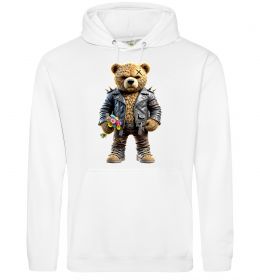 Женская толстовка (худи) Ведмедик з квітами