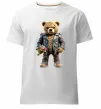 Чоловіча преміум футболка Ведмедик з квітами Білий фото