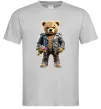 Мужская футболка Ведмедик з квітами Серый фото