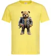 Мужская футболка Ведмедик з квітами Лимонный фото
