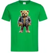 Мужская футболка Ведмедик з квітами Зеленый фото