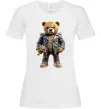 Жіноча футболка Ведмедик з квітами Білий Жіноча футболка Ведмедик з квітами Білий фото
