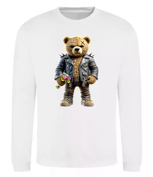 Свитшот Ведмедик з квітами Белый фото