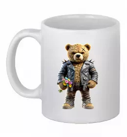 Чашка керамическая Relaxed bear Белый фото Чашка керамическая Relaxed bear Белый фото