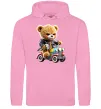 Жіноча толстовка (худі) Ведмедик на машинці Рожевий фото