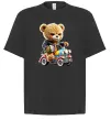 Футболка Оверсайз Ведмедик на машинці Черный фото