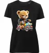 Женская премиум футболка Ведмедик на машинці Черный фото