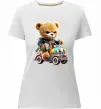 Женская премиум футболка Ведмедик на машинці Белый фото