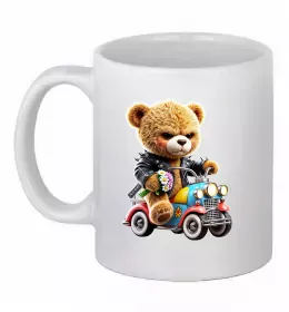 Чашка керамическая Ведмедик на машинці Белый фото