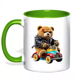 Чашка с цветной ручкой Relaxed bear Красный фото