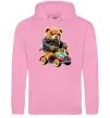 Женская толстовка (худи) Ведмедик на машині Розовый фото