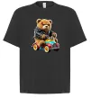 Футболка Оверсайз Ведмедик на машині Черный фото
