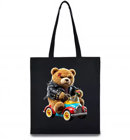 Эко-сумка Ведмедик на машині Черный фото