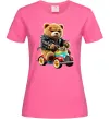 Женская футболка Ведмедик на машині Ярко-розовый Женская футболка Ведмедик на машині Ярко-розовый фото