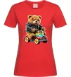 Женская футболка Ведмедик на машині Красный Женская футболка Ведмедик на машині Красный фото