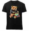 Мужская премиум футболка Ведмедик на машині Черный фото