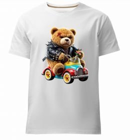 Мужская премиум футболка Ведмедик на машині