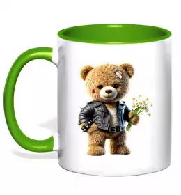 Чашка с цветной ручкой Relaxed bear Красный фото